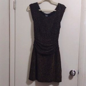 Bisou Bisou Black and Gold Sparkly Dress!